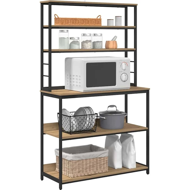 vidaXL Küchenregal Artisan-Eiche 100 x 40 x 168 cm Holzwerkstoff 883897 – Bild 2