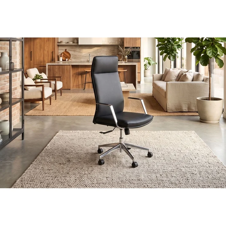 KAWOLA Bürostuhl GIO Schreibtischstuhl drehbar Kunstleder schwarz 119 x 68 x 61 cm – Bild 5
