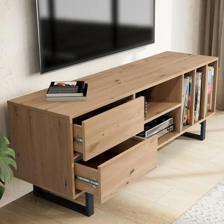 Livetastic Lowboard, Eiche, Holzwerkstoff, 2 Schubladen, 150x55x40 cm, stehend für Wohnzimmer – Bild 5