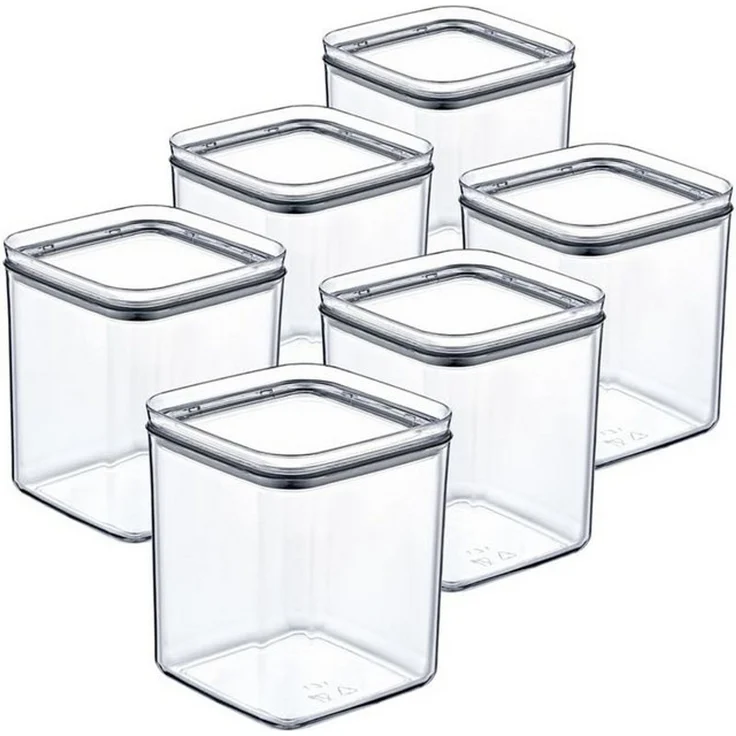 Centi Vorratsdose Vorratsdosen luftdicht stapelbar transparent Set, Kunststoff, (6er-Set) – Bild 2