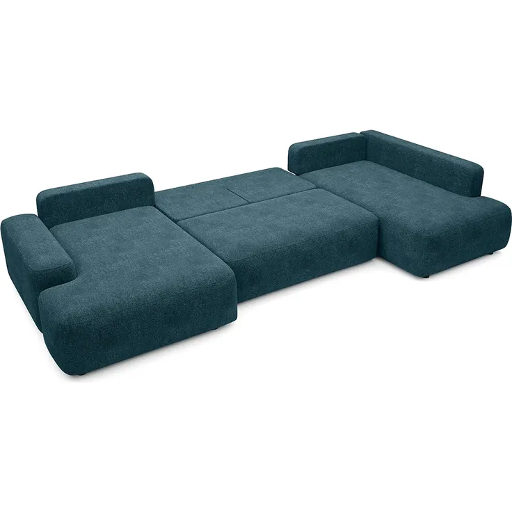 Vente-unique - DAVISO Sofa Stoff Blau - B 204 cm x H 87 cm x L 360 cm – Bild 4