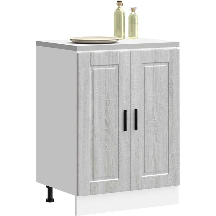 Küchenunterschrank THEO Grau Sonoma 60x46x81,5 cm | Küche Unterschrank mit Türen – Bild 3