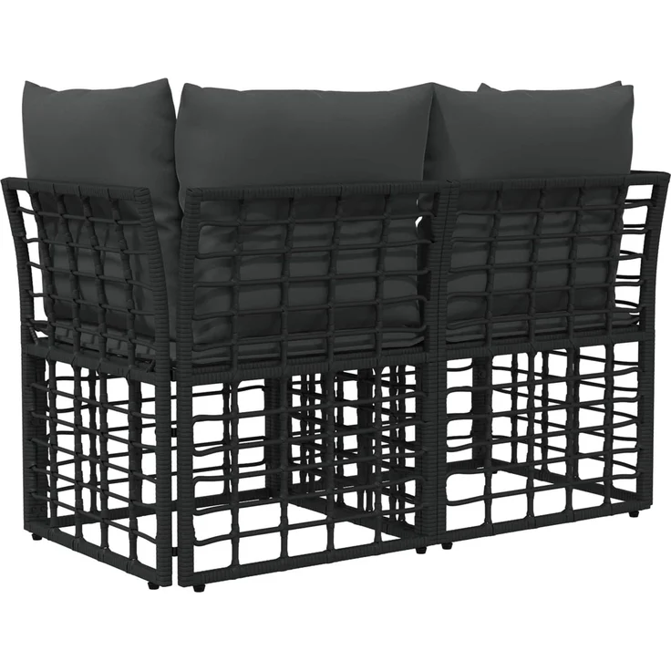vidaXL Outdoor-Lounge 2 stk. 2-Sitzer Schwarz und Dunkelgrau 42026727 – Bild 6