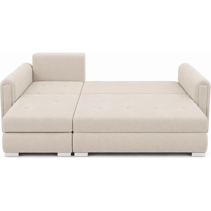 KRISAN MÖBEL Ecksofa NORDI in Beige Universelle Wohnlandschaft mit Schlaffunktion und Bettkasten, 242 × 77 x 145 cm – Bild 2