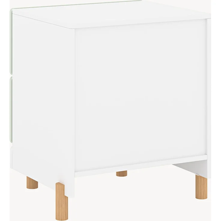 Kindernachttisch Vaarentaa mit 2 Schubladen 47x40x35 cm Weiß/Mintgrün [en. casa] – Bild 4
