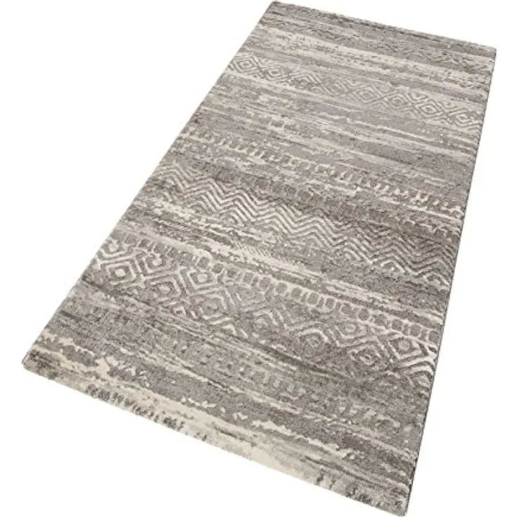 Esprit Webteppich Makai, Vintage, Grau/Sand/Beige, rechteckig 80x150 cm, Oeko-Tex®, für Fußbodenheizung geeignet, Hausstauballergiker freundlich
