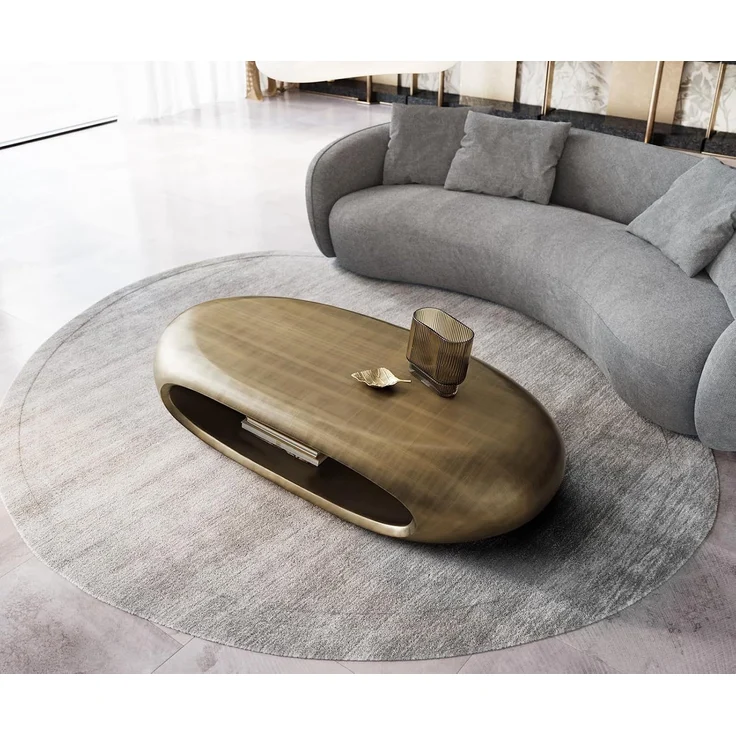 Couchtisch Sinor 140x65 cm Metallic Gold – Bild 6