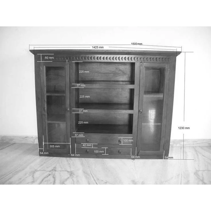 Buffet Akazie 150x50x200 nougat lackiert OXFORD #530 – Bild 6