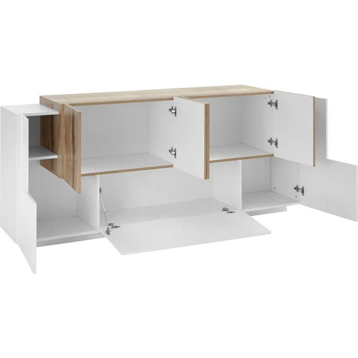 INOSIGN Sideboard Coro, Kommode, Schrank, Kredenz, grifflos mit Einlegeböden, 1 Klappe, 6 Türen, Doppeltiefe, B/T/H 200x86x45cm – Bild 3