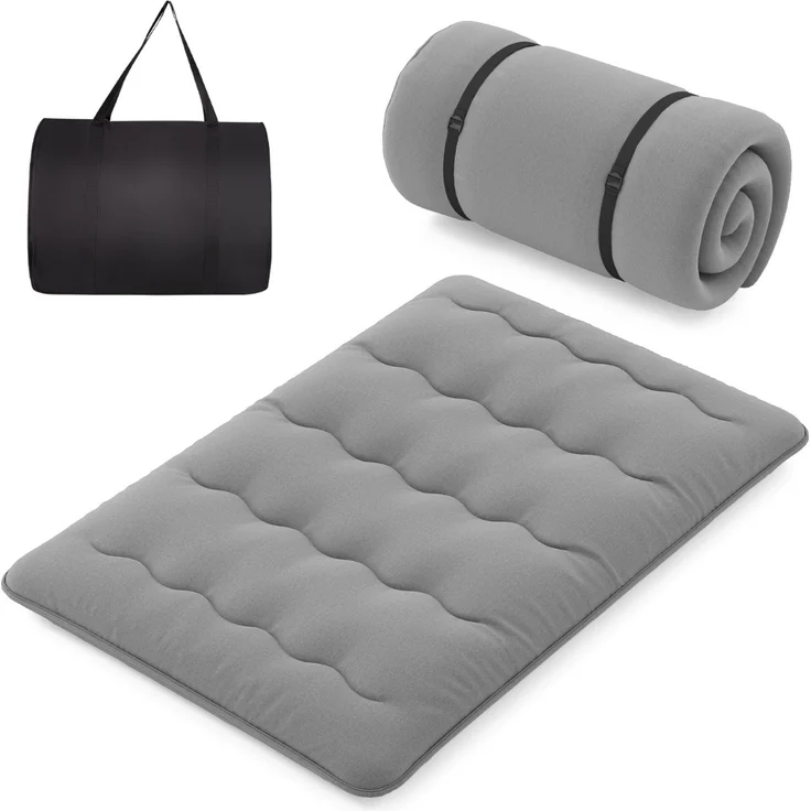 Japanische Futon Matratze mit Waschbarem Bezug &Tragetasche Tatami-Matte Grau 140 x 200 cm – Bild 2