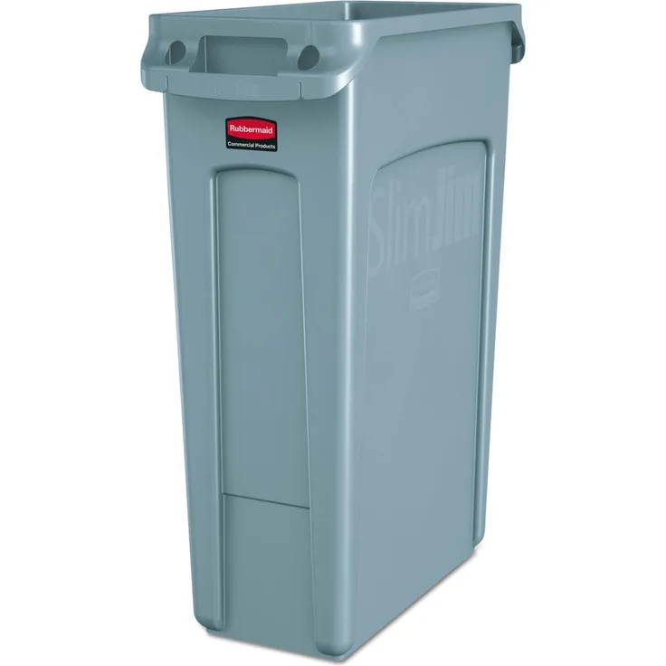 Rubbermaid FG354060GRAY Slim Jim Recyclingbehälter mit Lüftungskanälen, 87 L, B558 mm x T279 mm x H762 mm, Grau