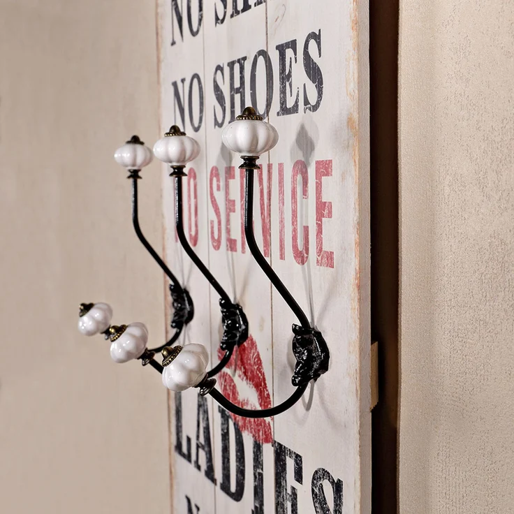 Wandgarderobe Garderobenpaneel Garderobe Wandpaneel Haken Flurgarderobe braun – Bild 4