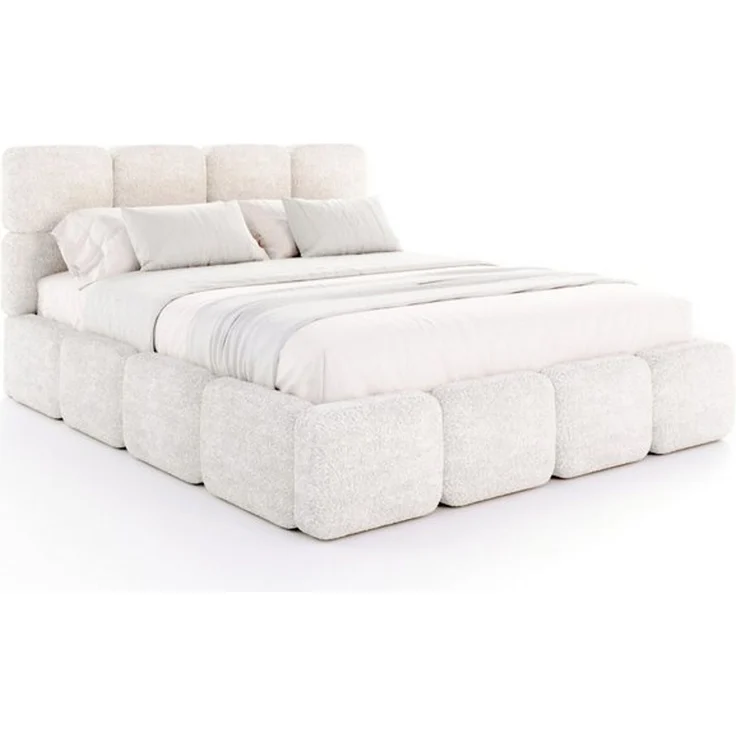 FDM Polsterbett CLOUDY Bettgestell Bett 140x200, 160x200, 180x200 cm Bestseller (verfügbar 140x200 160x200 180x200cm, Bettrahmen, Bett, mit großen gepolsterten Kopfteil, mit Bettkasten zum aufklappen), Hebbarer Metallrahmen, Bettkasten, ohne Matratze – Bild 4