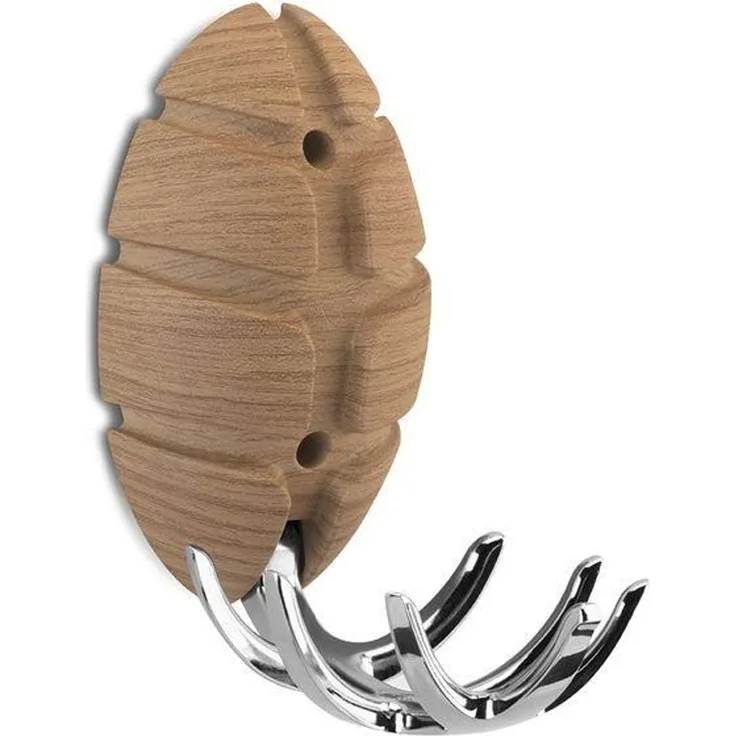 Spinder Design Wandgarderobe Garderobe BUG Eiche Hell Chrom, Holz hell