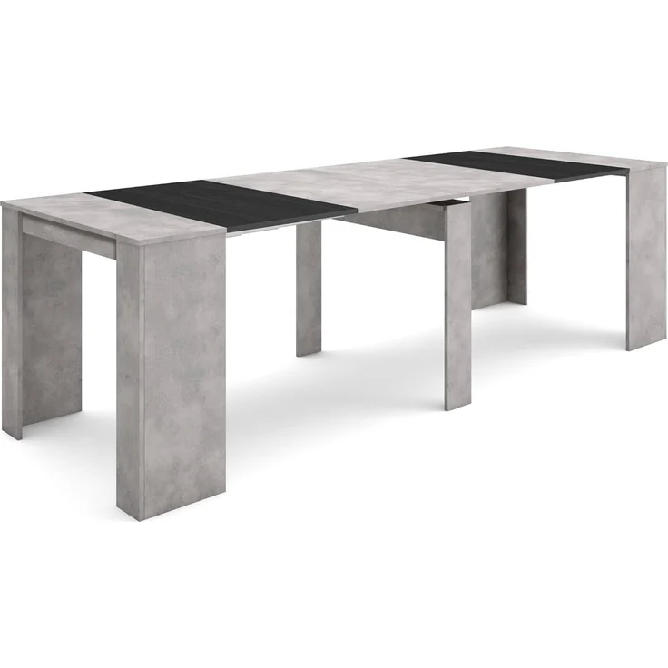 Skraut Home | Ausziehbarertisch | Multifunktionaler ausziehbarer | 260 | Für 12 Gäste | Esszimmertische | Moderner Stil | Zement – Bild 1