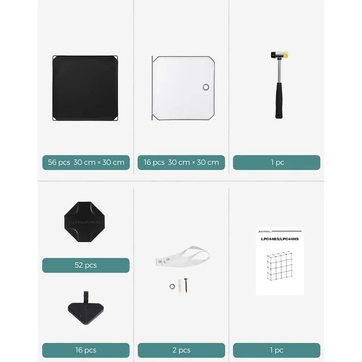 Songmics Regalsystem, Schuhregal, Set aus 16 Würfeln, Kleiderschrank aus Kunststoff, mit Türen, Steckregal, Aufbewahrung von Kleidung, Schuhen und Büchern, einfache Montage, schwarz LPC44HS – Bild 8