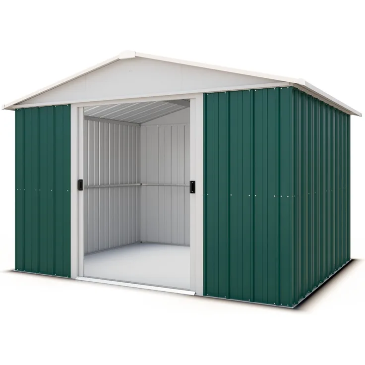 Yardmaster Metall-Gerätehaus "Bayern" Modell 108, grün, 6,44 m²,mit Bodenrahmen