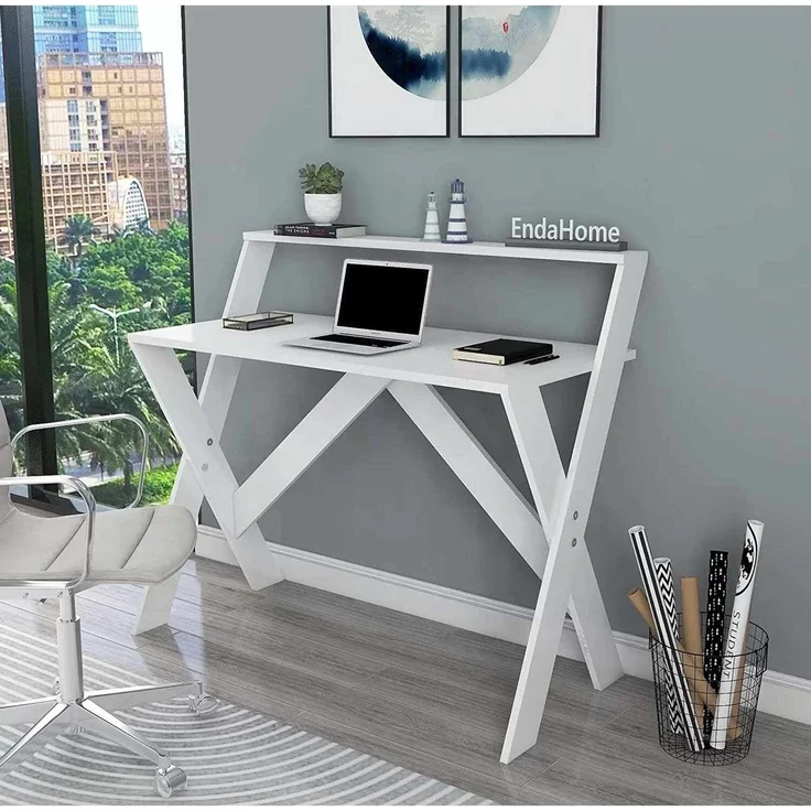 Skye Decor 'X - White' Schreibtisch, Weiß, 90 x 88 x 50 cm – Bild 3