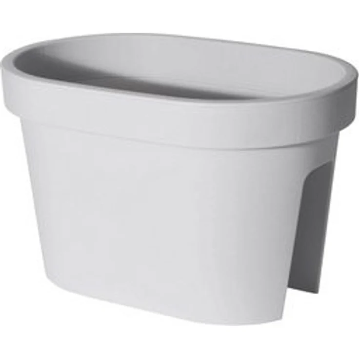 Spetebo Blumentopf Balkon Blumentopf OVAL - klein / grau (Stück, 1 St, Pflanztopf), Kunststoff Pflanzkasten zum Einhängen – Bild 6