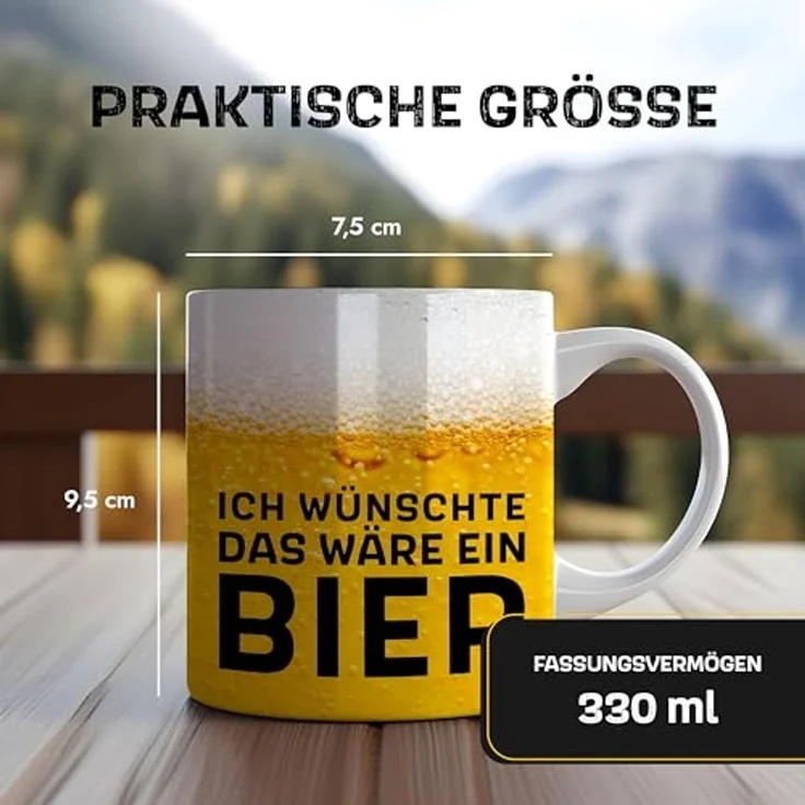 Amari Tasse AMARI® Bier Tasse "Ich wünschte das wäre ein Bier" - Geschenk Bier – Bild 5