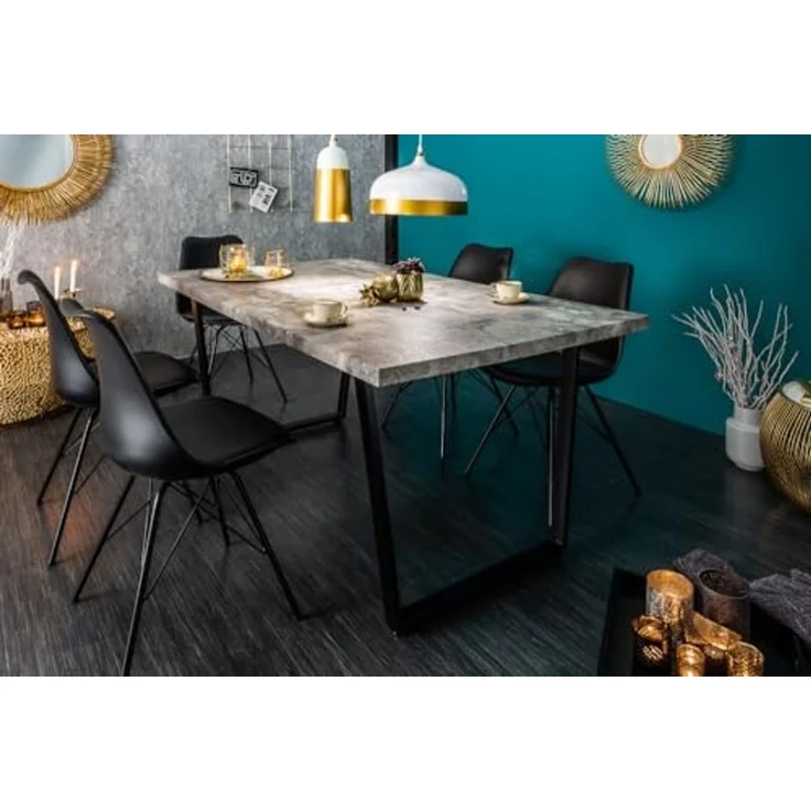 riess-ambiente Esstisch LOFT 160cm grau / schwarz (Einzelartikel, 1-St), Beton-Design · Metall · Kufen-Gestell · bis 6 Personen · Industrial – Bild 2