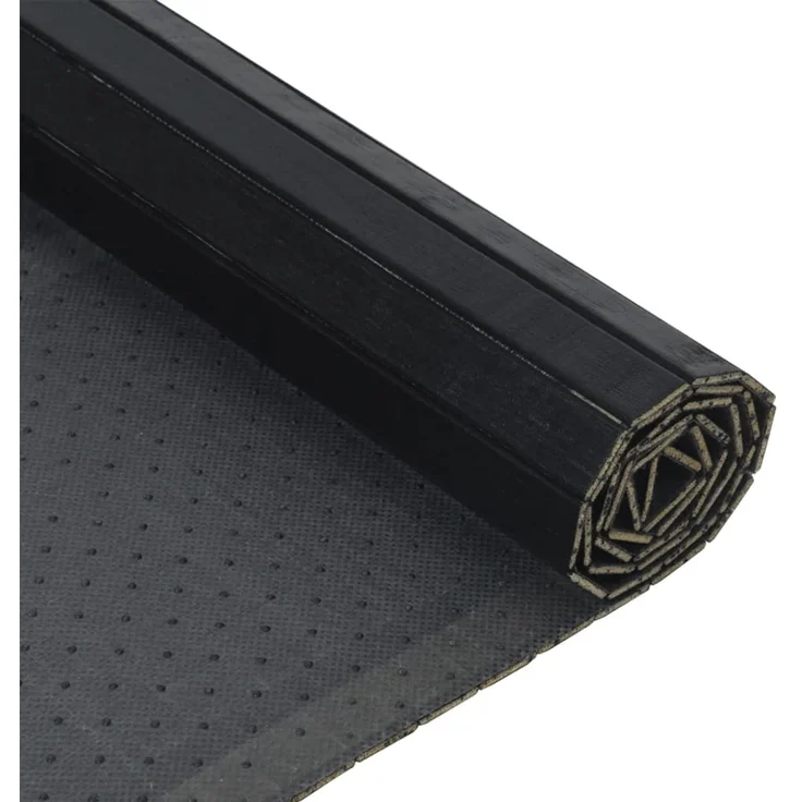 vidaXL Teppich Rechteckig Schwarz 70x200 cm Bambus 376744 – Bild 5