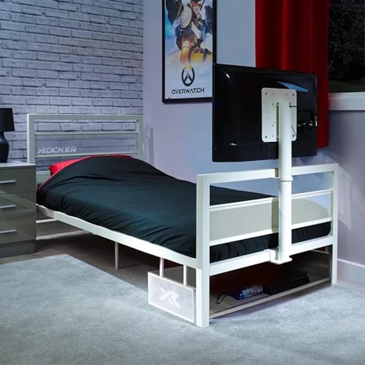 X Rocker Multimediabett Basecamp Gaming Metall Bett mit TV-Halterung für Kinder & Jugendliche – Bild 2