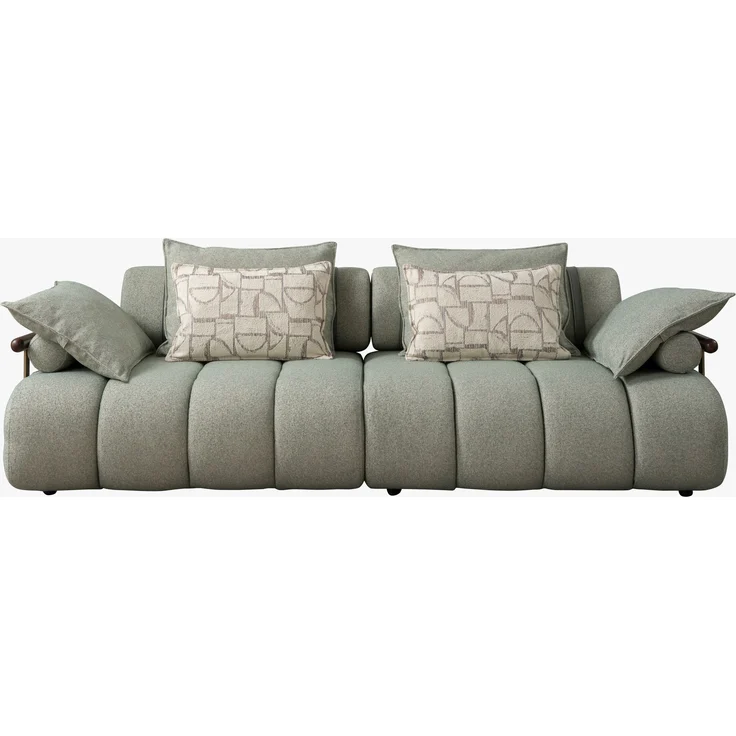 Sitzgruppe/Sofa Set - Wohnzimmergarnitur "Luccani" 3 Sitzer + Ecksofa + Mittelkonsole +1 Sitzer-White/Mintgrün – Bild 16