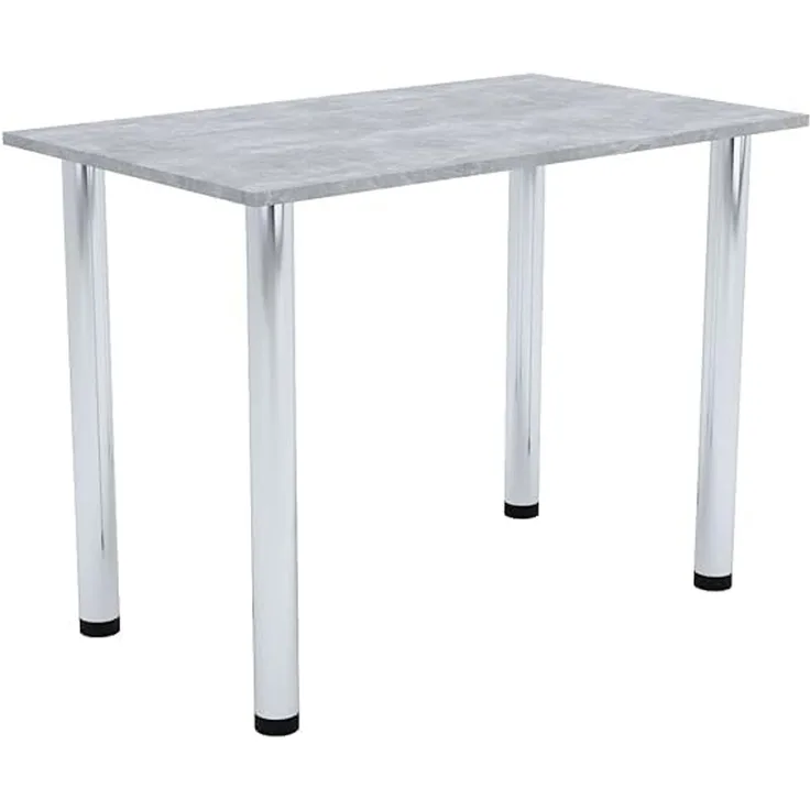AKKE Esstisch (2mm PVC), Esszimmertisch mit Chrombeinen Küchentisch Bürotisch Kantenumleimung