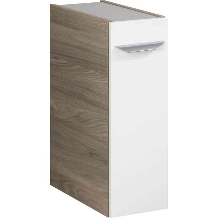 FACKELMANN LUXOR Unterschrank 20 cm breit, Weiß/Braun hell, Türanschlag rechts