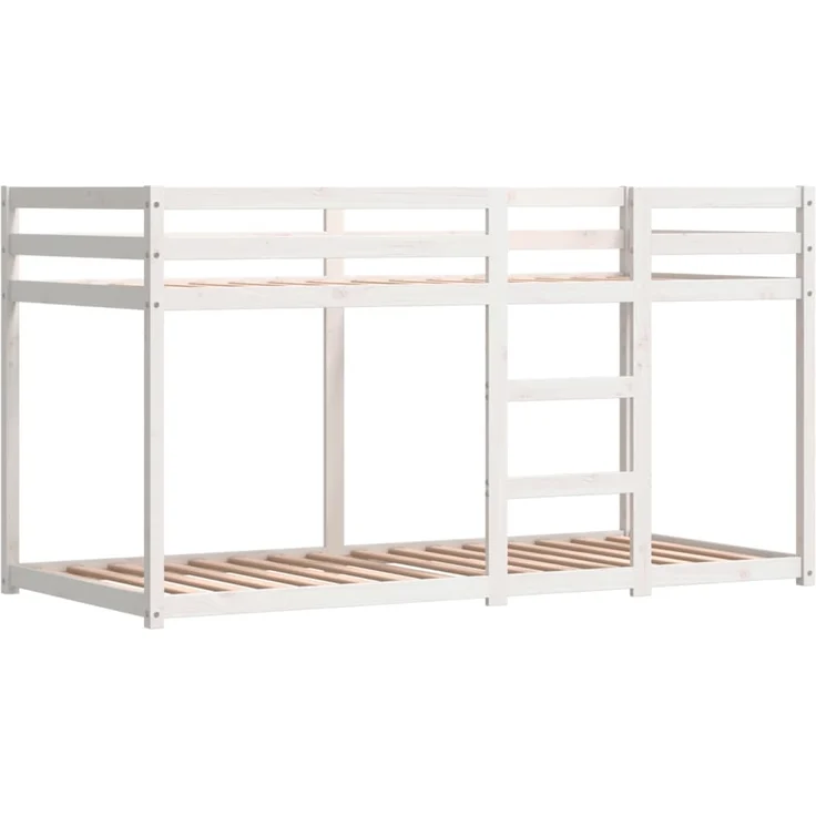 vidaXL Etagenbett mit Vorhängen Rosa 90x200 cm Massivholz Kiefer 3283987 – Bild 3