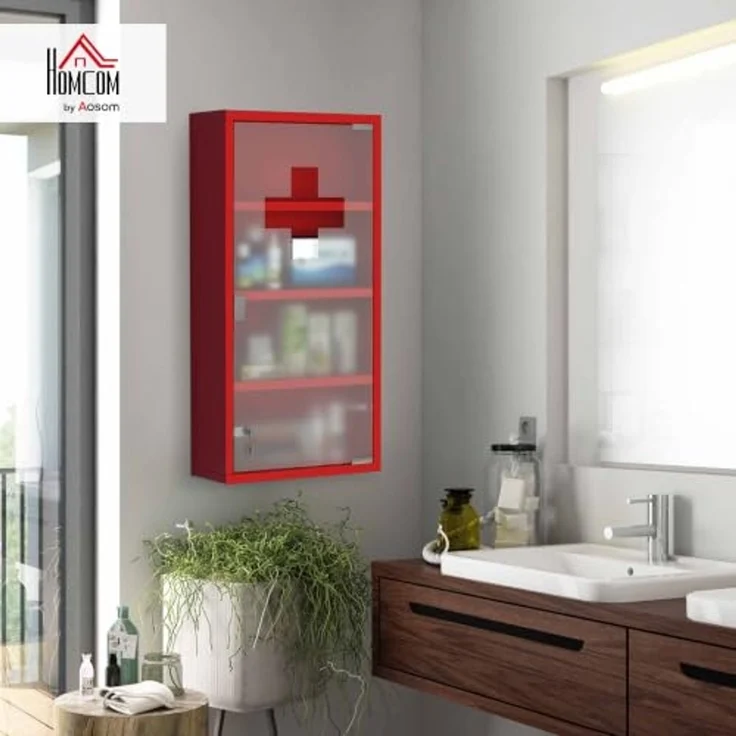 HOMCOM Medizinschrank Medizinschrank zum Abschließen – Bild 2