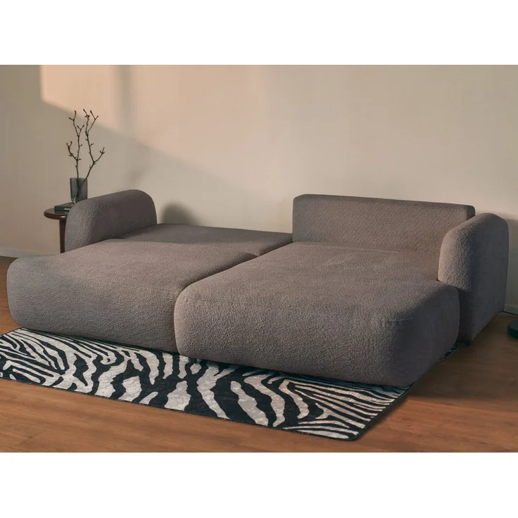 Selsey Tvoya Ecksofa mit Schlaffunktion, Ottomane rechts, Bouclé Graubraun – Bild 4