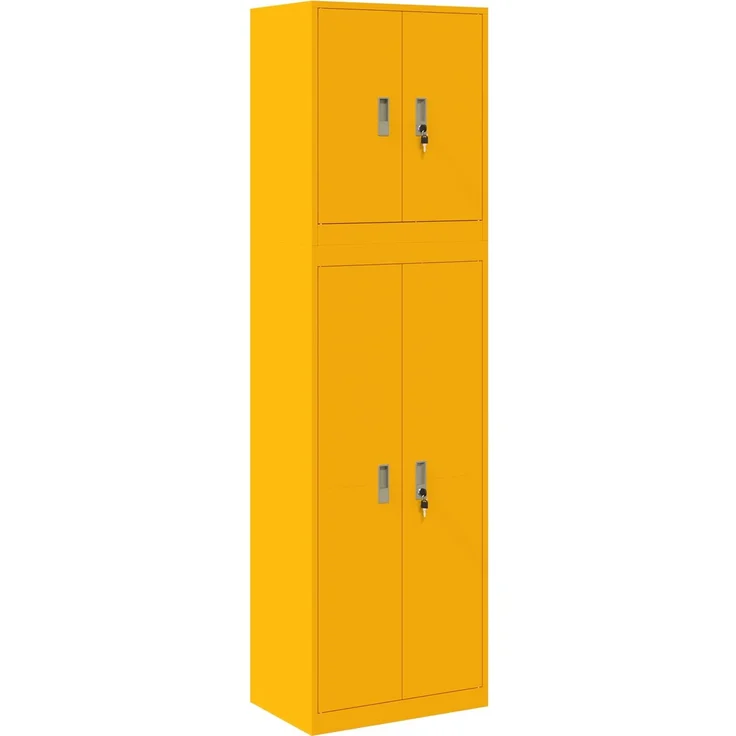 vidaXL Aufbewahrungsschrank 2 stk. Senfgelb 60 x 40 x 210 cm Stahl 3438762 – Bild 2