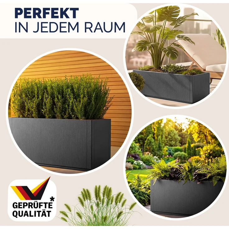 CASARIA® Pflanzkasten Ethica 80x36x36cm Anthrazit – Bild 8