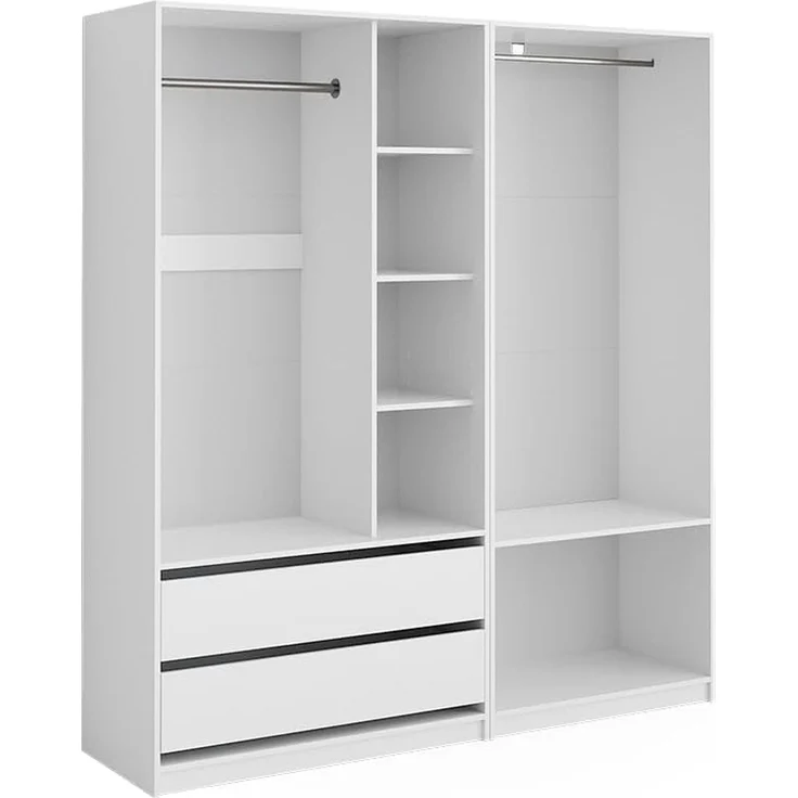 Kleiderschrank Elmo Weiß 180 x 200 cm 2er Set Vicco – Bild 1