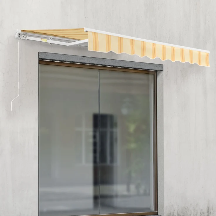 Markise Bitonto 350x250 cm Gelb/Weiß [en. casa] – Bild 4