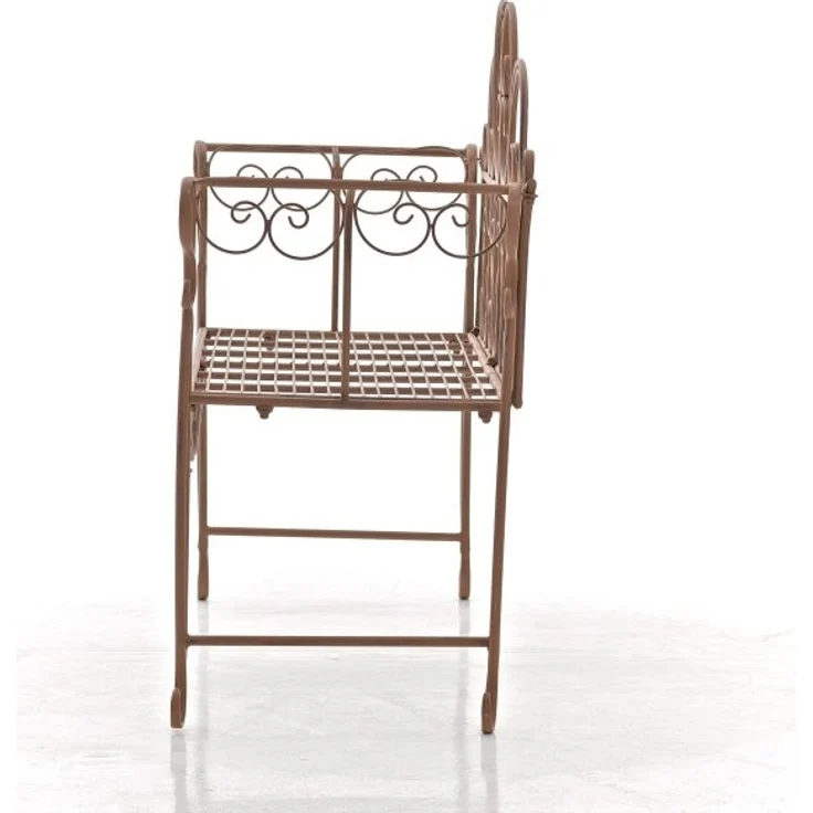 Gartenbank LENAR - Metall Braun 128x46x94 cm | Metallbank Garten 2 Seitzer Bank Terrasse Vintage Antik Gartenbank – Bild 3