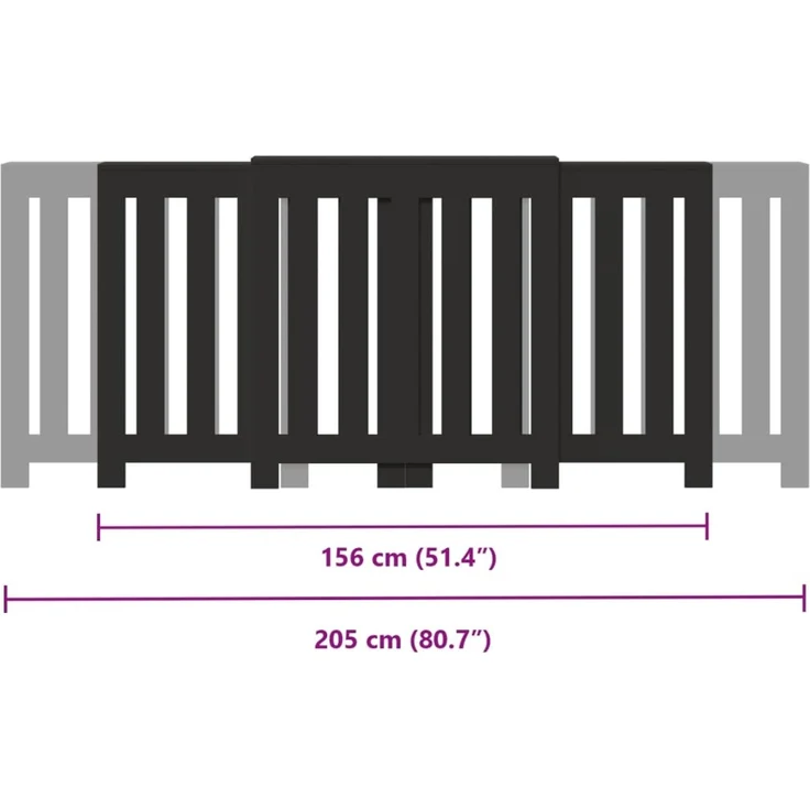 vidaXL Heizkörperverkleidung Schwarz 205x21,5x83,5 cm Holzwerkstoff 852763 – Bild 10