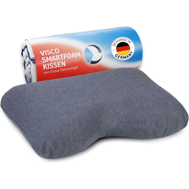 Seitenschläferkissen GIANFAR QuickDry mit Nackenbogen aus Visco Schaum mit Ultrafresh-Technologie