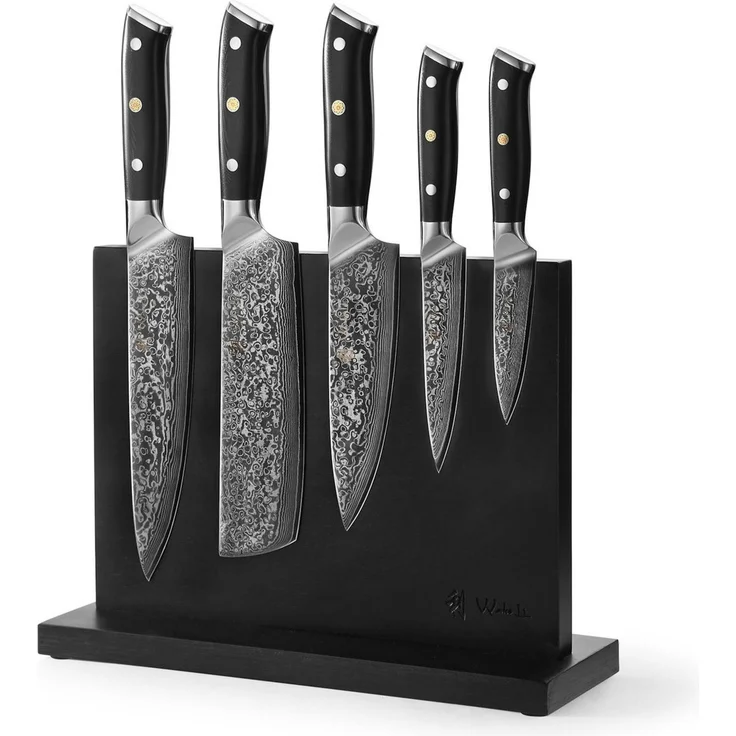 Wakoli Magnet-Messerblock Elite Cuisine I 5 Küchenmesser & magnetischer Messerblock – Bild 1