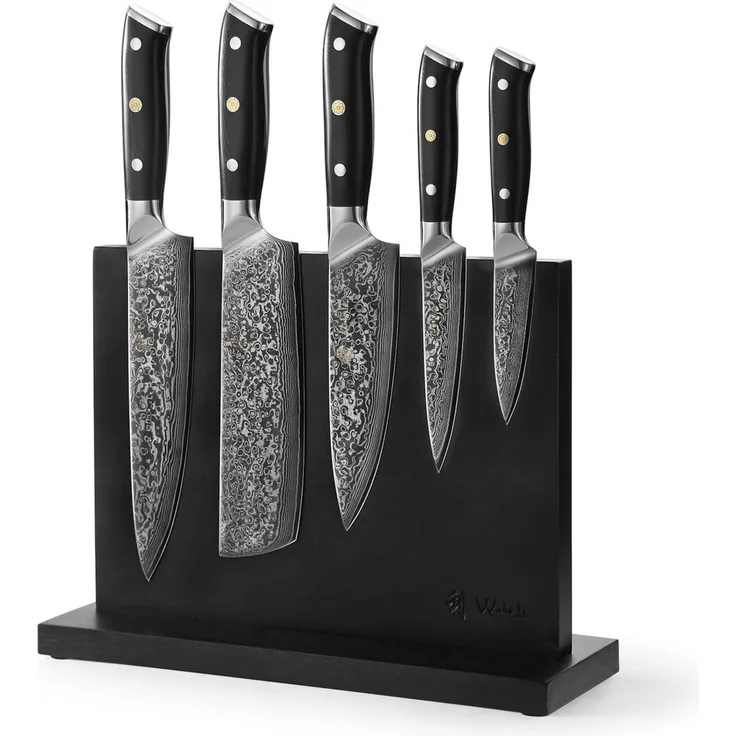 Wakoli Magnet-Messerblock Elite Cuisine I 5 Küchenmesser & magnetischer Messerblock