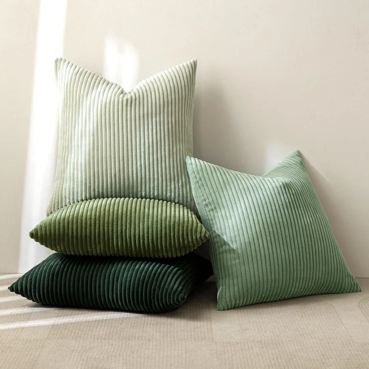 MIULEE Kordsamt Kissenbezug 4er Set 40x40cm Forest Green Serie – Bild 5