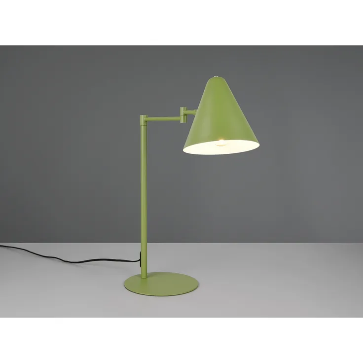 Retro Schreibtischlampe COSIMA mit Schwenkarm aus Metall Grün, Höhe 50,5cm