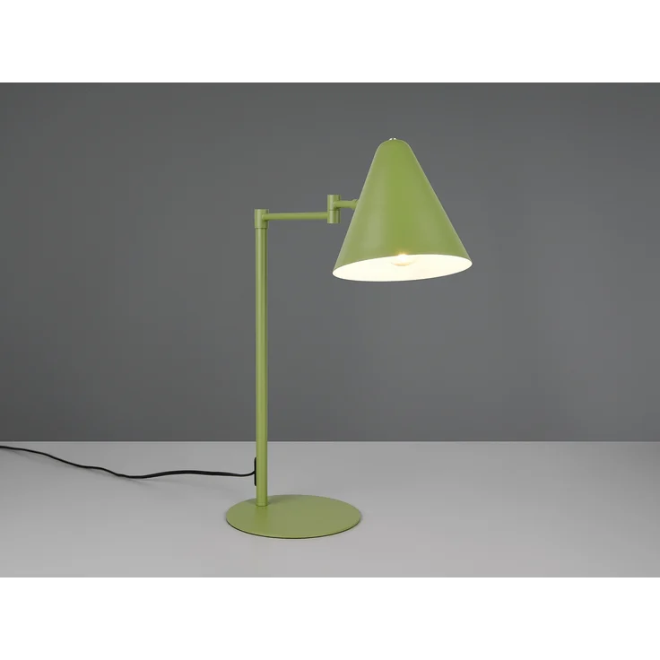Retro Schreibtischlampe COSIMA mit Schwenkarm aus Metall Grün, Höhe 50,5cm – Bild 1
