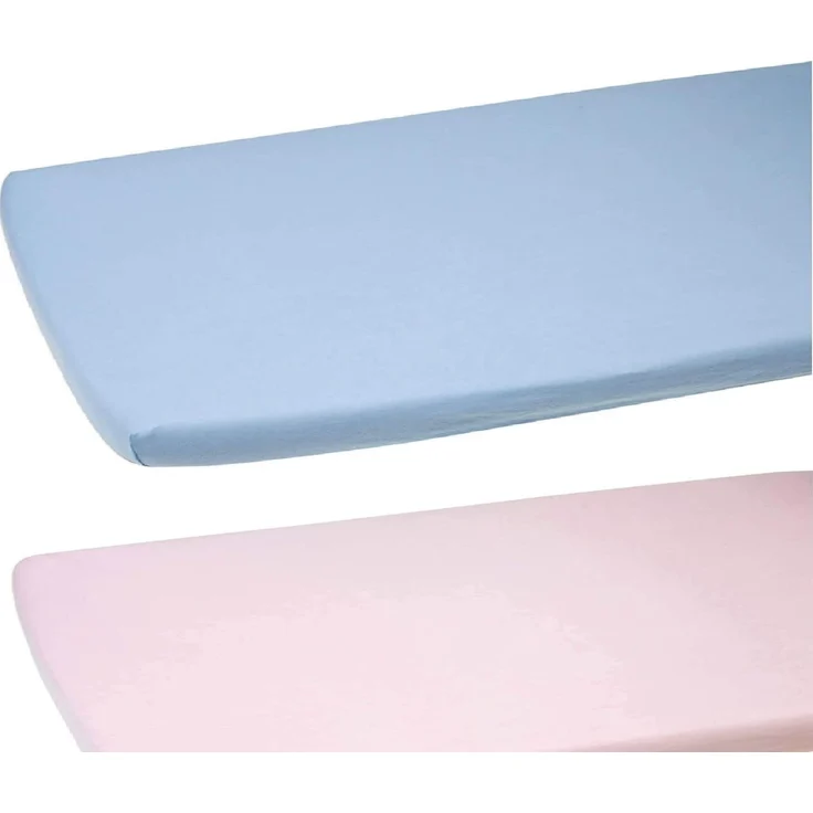 Dudu N Girlie Spannbettlaken für Kinderbett, 100% Baumwolle, 70x140 cm, 2-teilig, Rosa/Blau