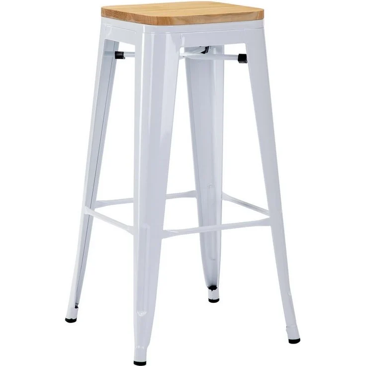Duhome Barhocker (665D), Barstuhl Tresenhocker, Stapelbar Metall Bistrohocker mit Fußstütze – Bild 5