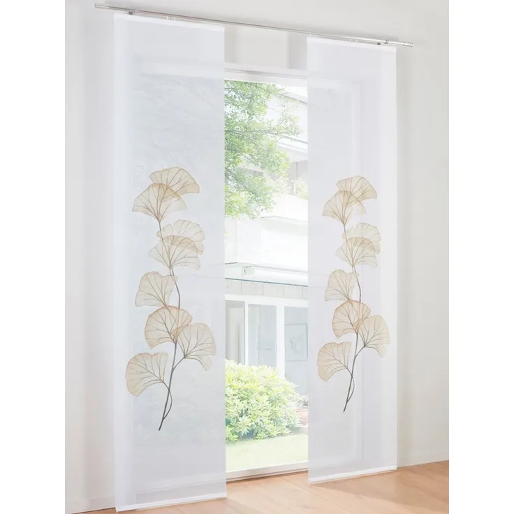 heine Gardine Schiebevorhang (1 St), Klettschiene, halbtransparent, Schiebevorhang