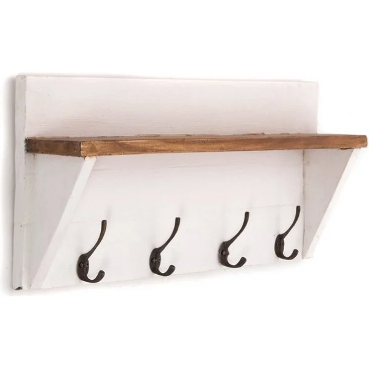 DESIGN DELIGHTS Wandgarderobe WANDGARDEROBE MIT REGAL "VINTAGE", 60x26cm (BxH), Kleiderhaken, Fa – Bild 4