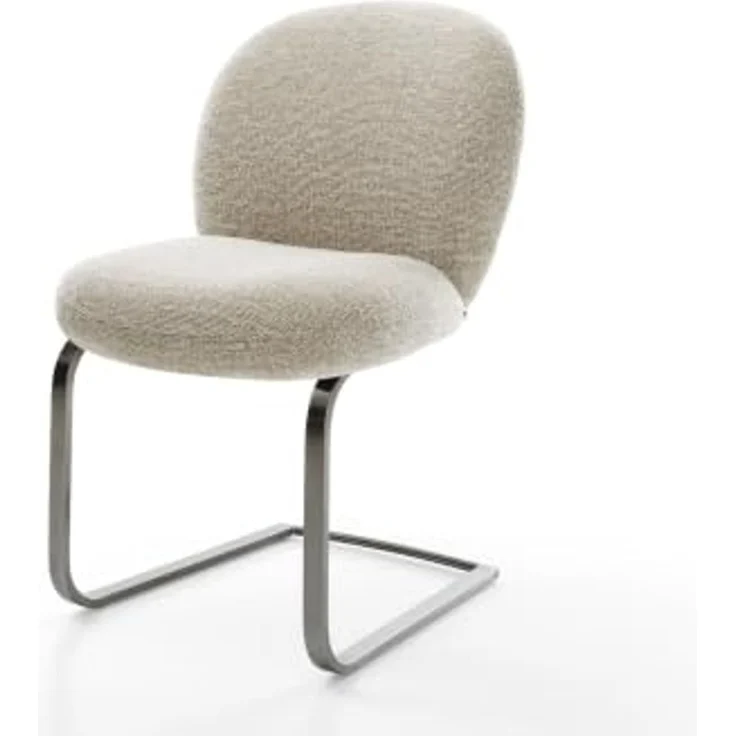 Freischwinger Nube-Flex Webstoff Soft Beige Freischwinger flach Graphit Taschenfederkern – Bild 3
